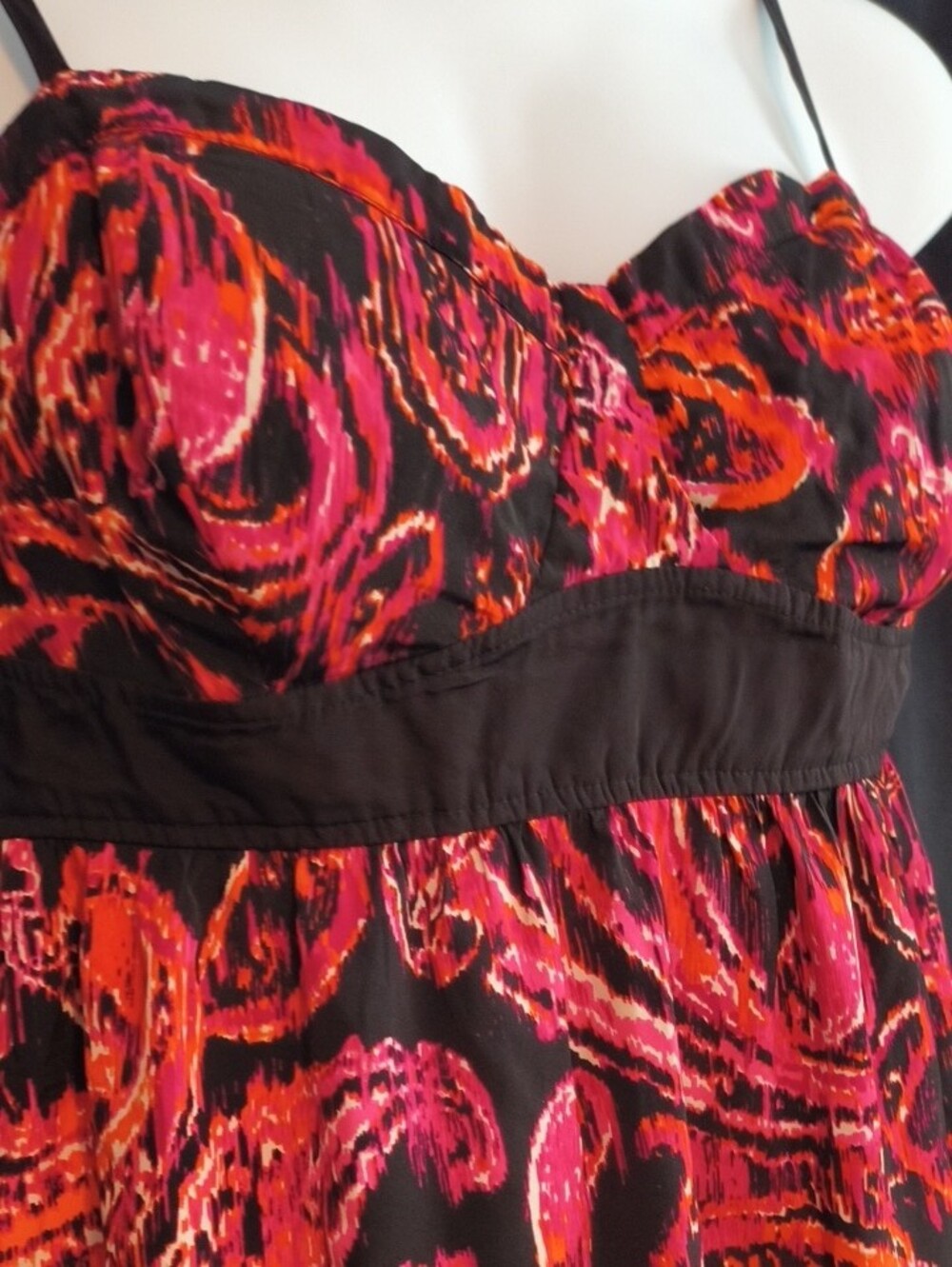 Elle Black Camisole with Pink & Orange Paisley Print - Picture 6 of 15